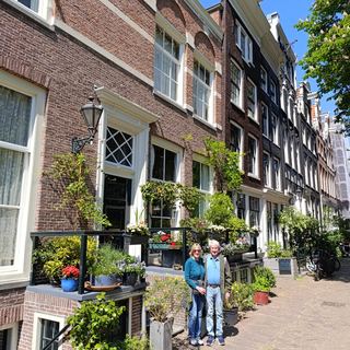 Guests with Dennis among the tulip fields outside Amsterdam