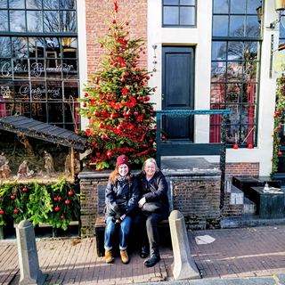 Guests with Dennis among the tulip fields outside Amsterdam